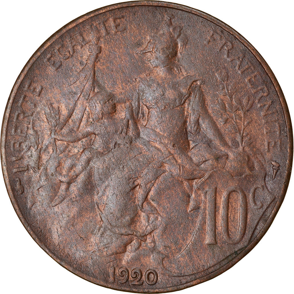 Münze, Frankreich, Dupuis, 10 Centimes, 1920, Paris, SS, Bronze, KM:843