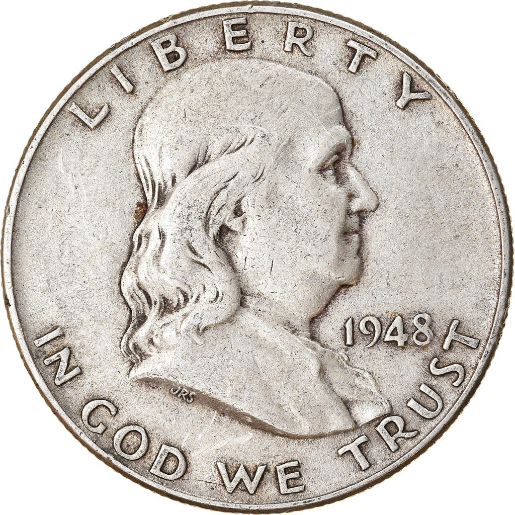 Coin, United States, Franklin Half Dollar, Half Dollar, 1948, U.S. Mint