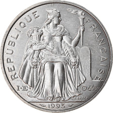 Coin, French Polynesia, 5 Francs, 1993, Paris, MS(63), Aluminum, KM:12
