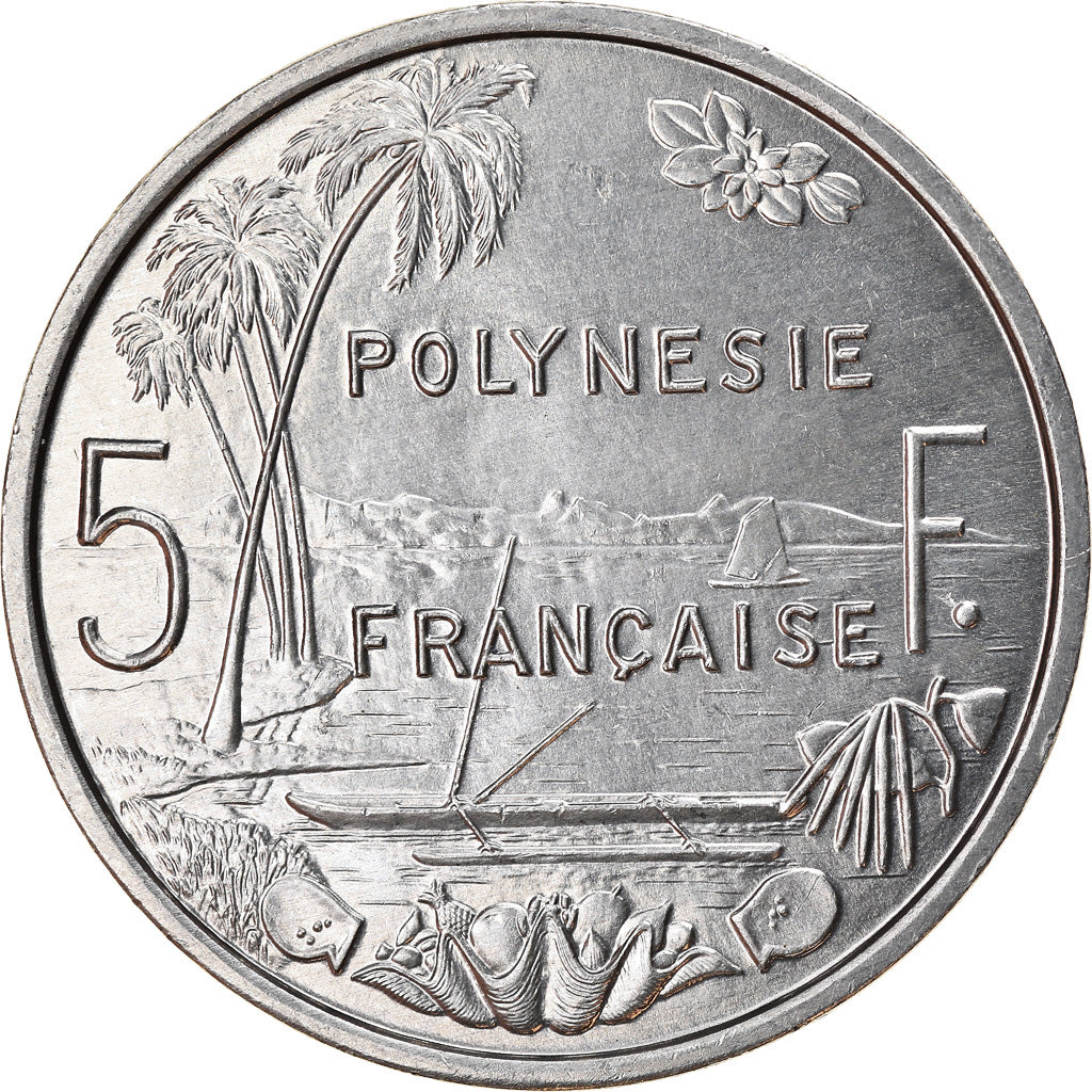 Coin, French Polynesia, 5 Francs, 1993, Paris, MS(63), Aluminum, KM:12