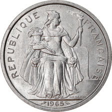 Coin, French Polynesia, 5 Francs, 1965, Paris, MS(60-62), Aluminum, KM:4