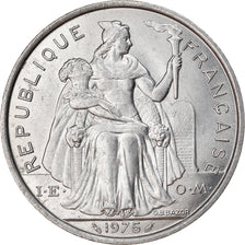 Coin, French Polynesia, 5 Francs, 1975, Paris, AU(55-58), Aluminum, KM:12