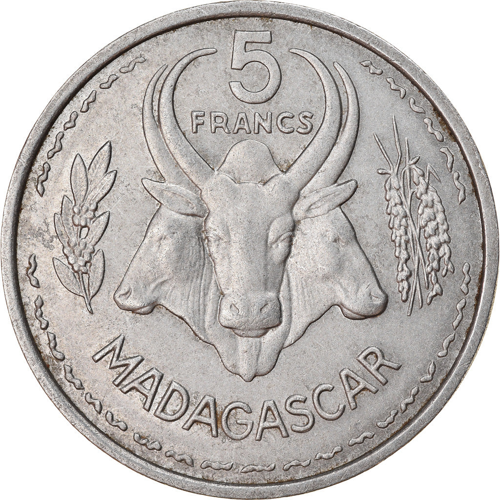 Moneta, Madagascar, 5 Francs, 1953, Paris, BB+, Alluminio, KM:5