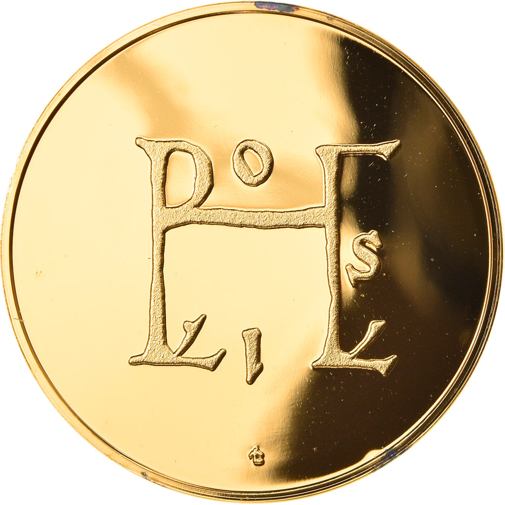 Francia, medalla, Les Rois de France, Louis II, History, SC+, Oro vermeil