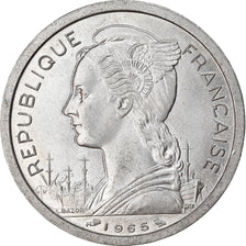 Coin, French Somaliland, 2 Francs, 1965, Paris, AU(50-53), Aluminum, KM:9