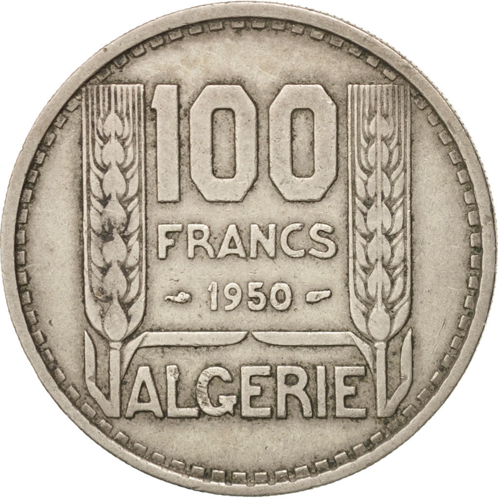 Algeria, 100 Francs, 1950, Paris, EF(40-45), Copper-nickel, KM:93