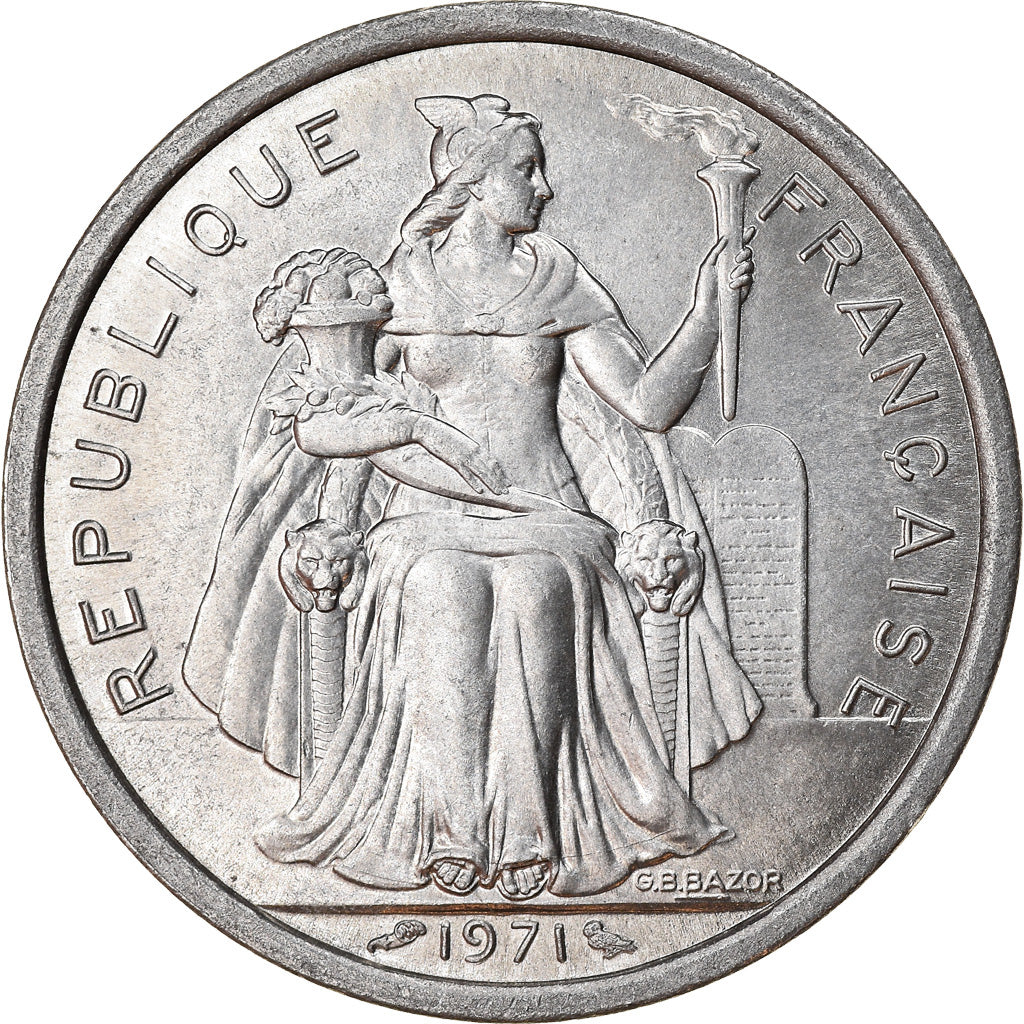 Monnaie, Nouvelle-Calédonie, 2 Francs, 1971, Paris, SUP, Aluminium, KM:9