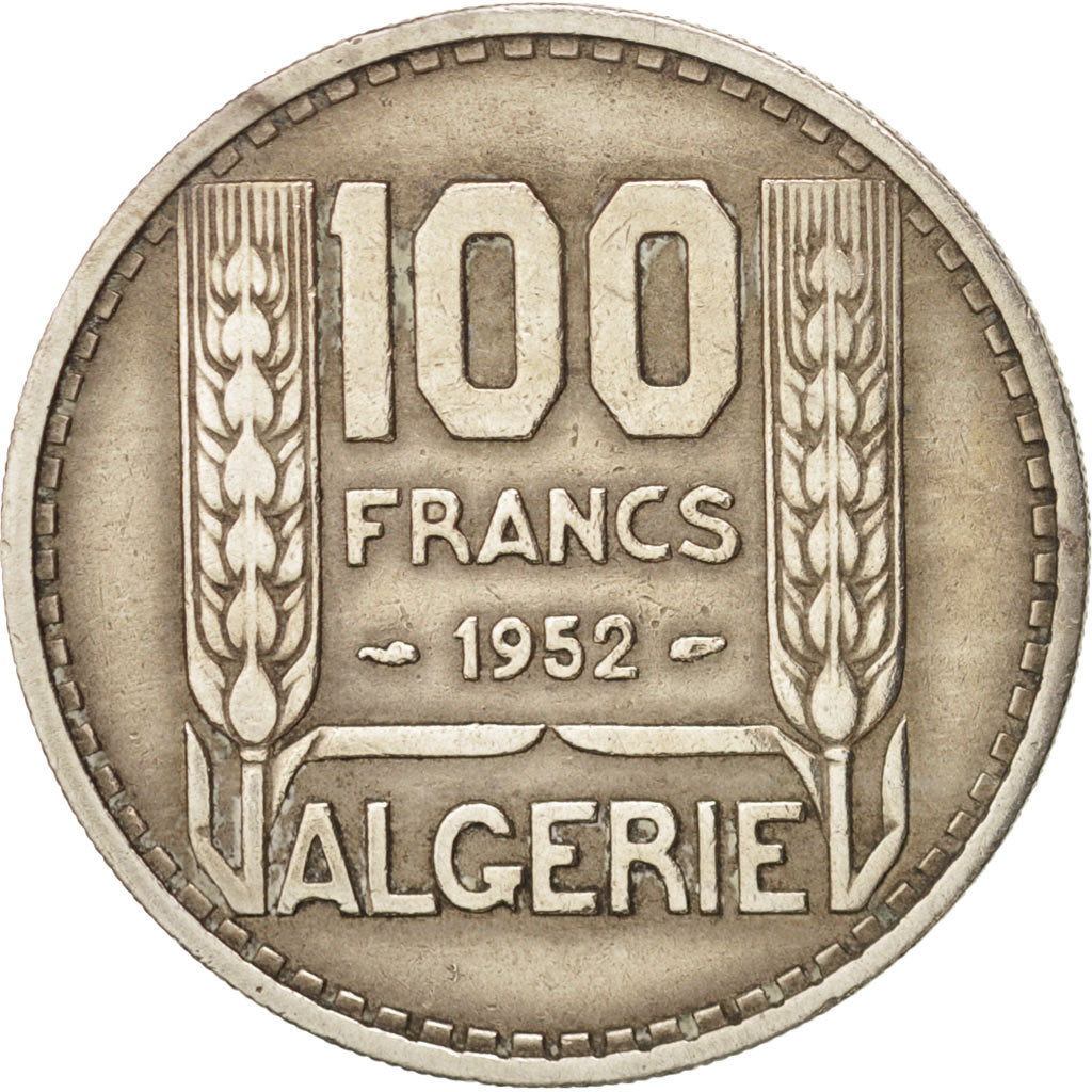 Algeria, 100 Francs, 1952, Paris, EF(40-45), Copper-nickel, KM:93