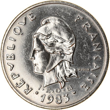 Moneta, Nuova Caledonia, 10 Francs, 1983, Paris, BB+, Nichel, KM:11