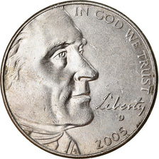 Coin, United States, 5 Cents, 2005, Denver, EF(40-45), Nickel, KM:368
