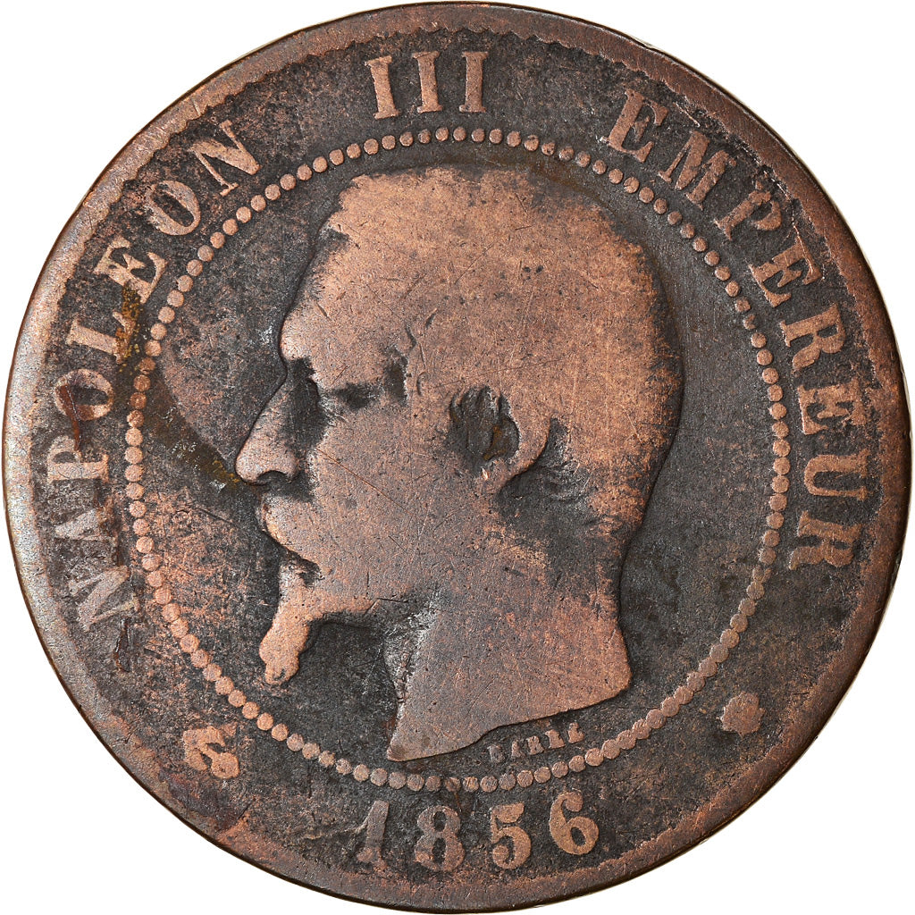 Monnaie, France, Napoleon III, Napoléon III, 10 Centimes, 1856, Marseille, B+