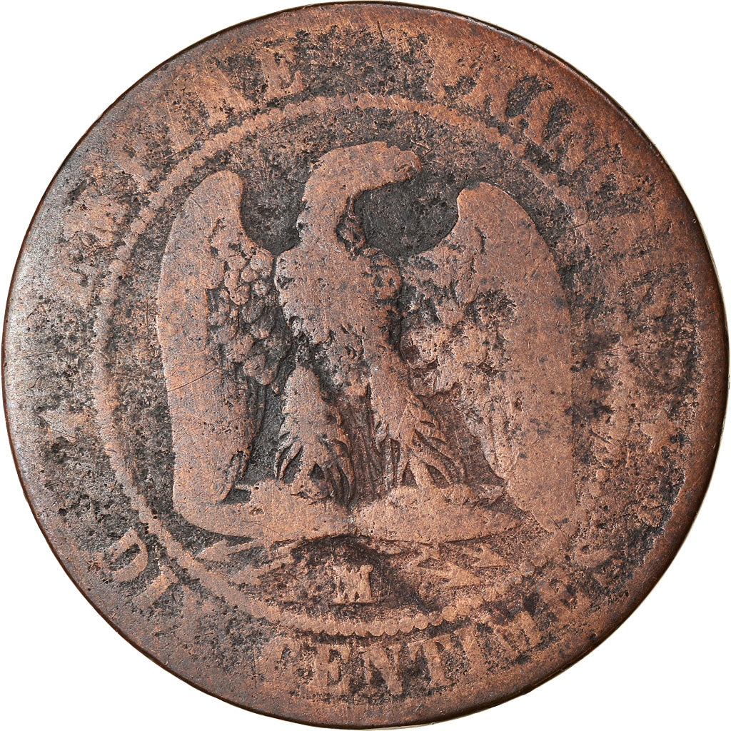 Monnaie, France, Napoleon III, Napoléon III, 10 Centimes, 1856, Marseille, B+