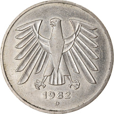 Coin, GERMANY - FEDERAL REPUBLIC, 5 Mark, 1982, Munich, EF(40-45), Copper-Nickel