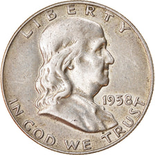 Moeda, Estados Unidos da América, Franklin Half Dollar, Half Dollar, 1958, U.S.