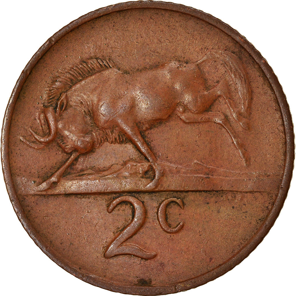 Coin, South Africa, 2 Cents, 1972, EF(40-45), Bronze, KM:83