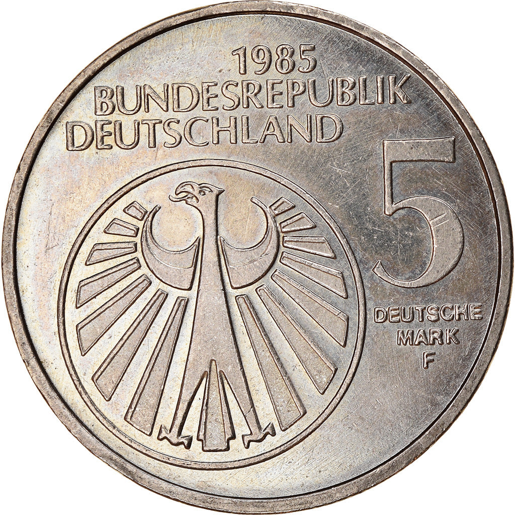 Coin, GERMANY - FEDERAL REPUBLIC, 5 Mark, 1985, Stuttgart, Germany, AU(50-53)