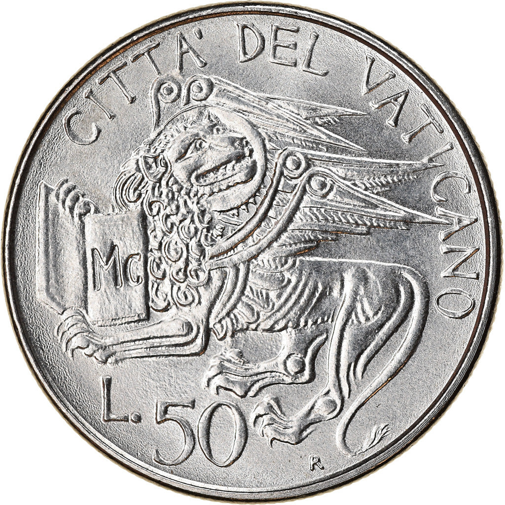 Coin, VATICAN CITY, John Paul II, 50 Lire, 1985, MS(65-70), Stainless Steel