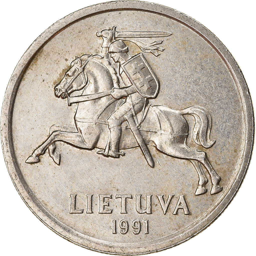 Coin, Lithuania, 2 Litai, 1991, EF(40-45), Copper-nickel, KM:92