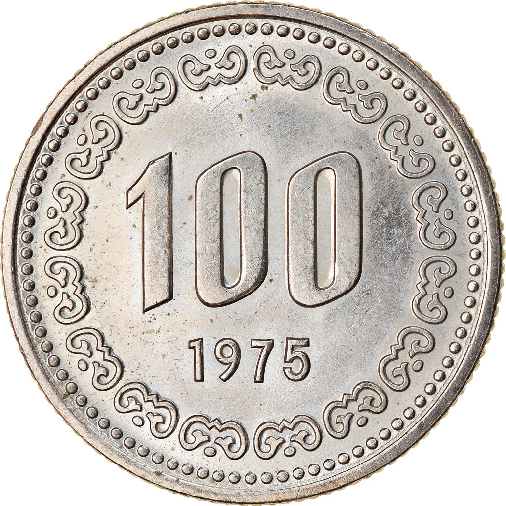 Coin, KOREA-SOUTH, 100 Won, 1975, AU(50-53), Copper-nickel, KM:9