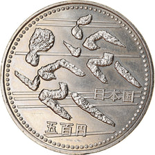 Coin, Japan, Akihito, Styilized runners, 500 Yen, 1994, MS(65-70)