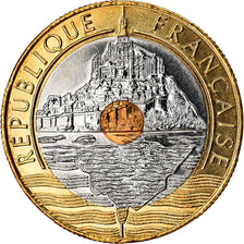 Coin, France, Mont Saint Michel, 20 Francs, 2001, BU, MS(65-70), Tri-Metallic