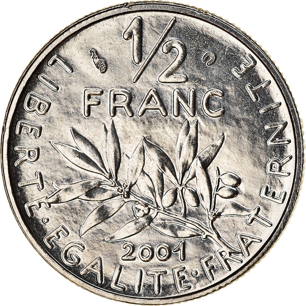 Moneta, Francia, Semeuse, 1/2 Franc, 2001, Paris, BU, FDC, Nichel, KM:931.1