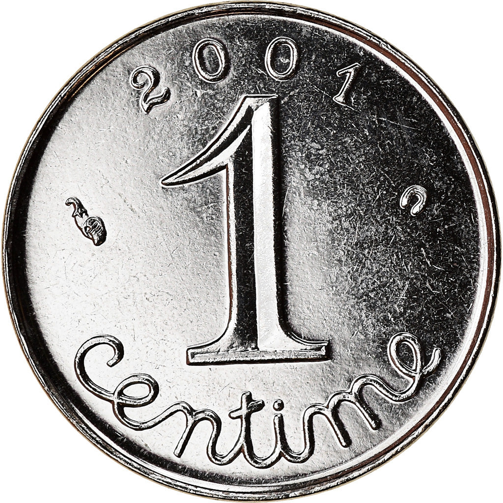 Munten, Frankrijk, Épi, Centime, 2001, Paris, BU, FDC, Stainless Steel, KM:928