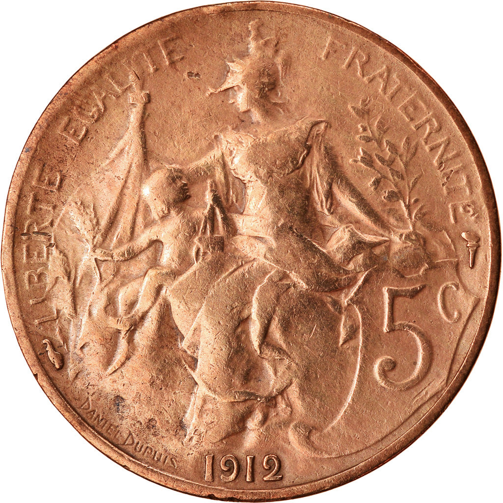 Monnaie, France, Dupuis, 5 Centimes, 1912, Paris, TTB, Bronze, Gadoury:165