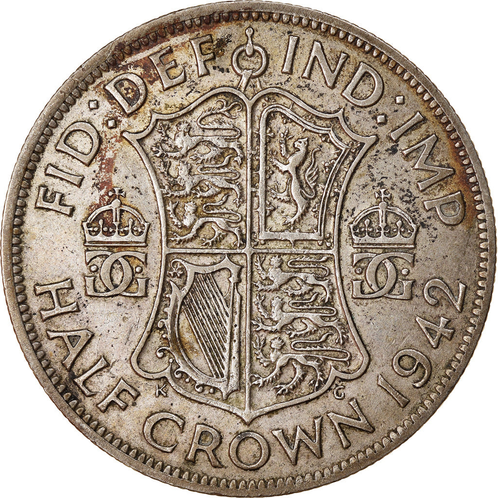 Münze, Großbritannien, George VI, 1/2 Crown, 1942, SS, Silber, KM:856