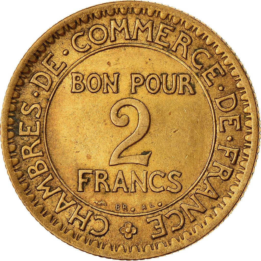 Coin, France, Chambre de commerce, 2 Francs, 1921, Paris, AU(55-58)