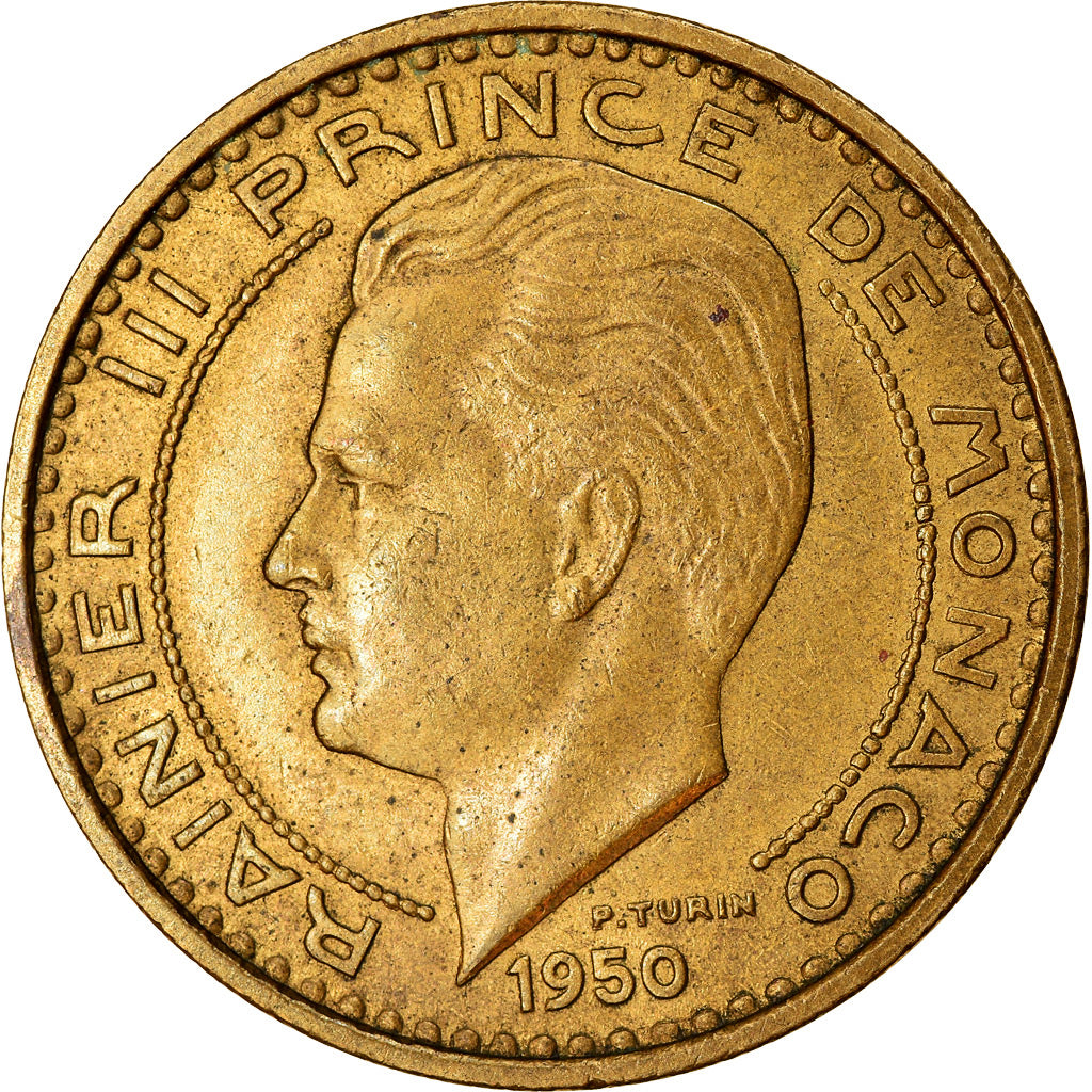 Coin, Monaco, Rainier III, 50 Francs, Cinquante, 1950, Monaco, EF(40-45)