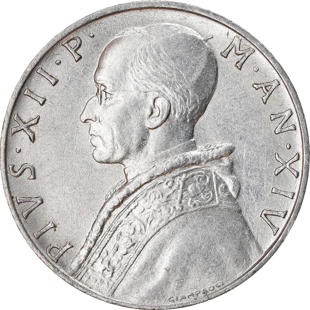Monnaie, Cité du Vatican, Pius XII, 10 Lire, 1952, Roma, TTB+, Aluminium