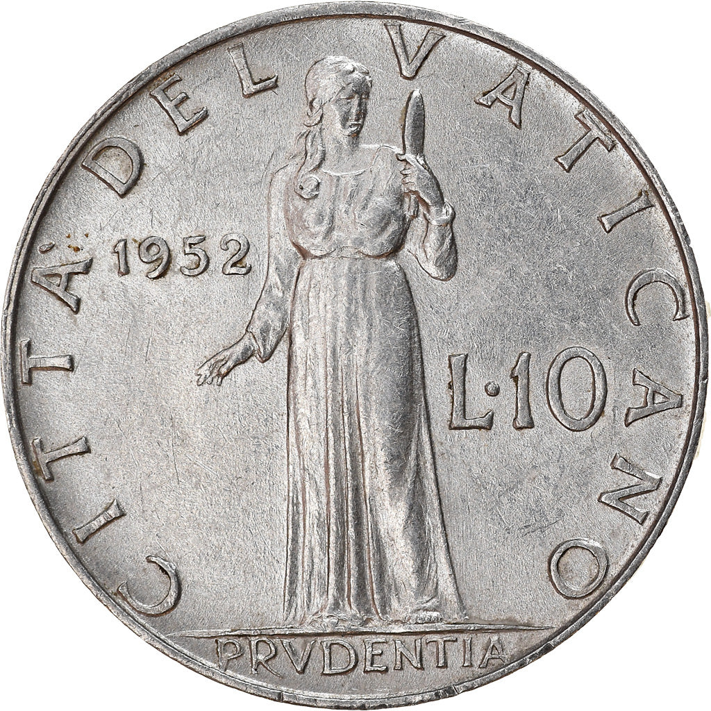 Monnaie, Cité du Vatican, Pius XII, 10 Lire, 1952, Roma, TTB+, Aluminium