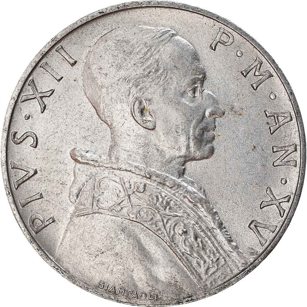 Moneta, CITTÀ DEL VATICANO, Pius XII, 5 Lire, 1953, Roma, BB, Alluminio