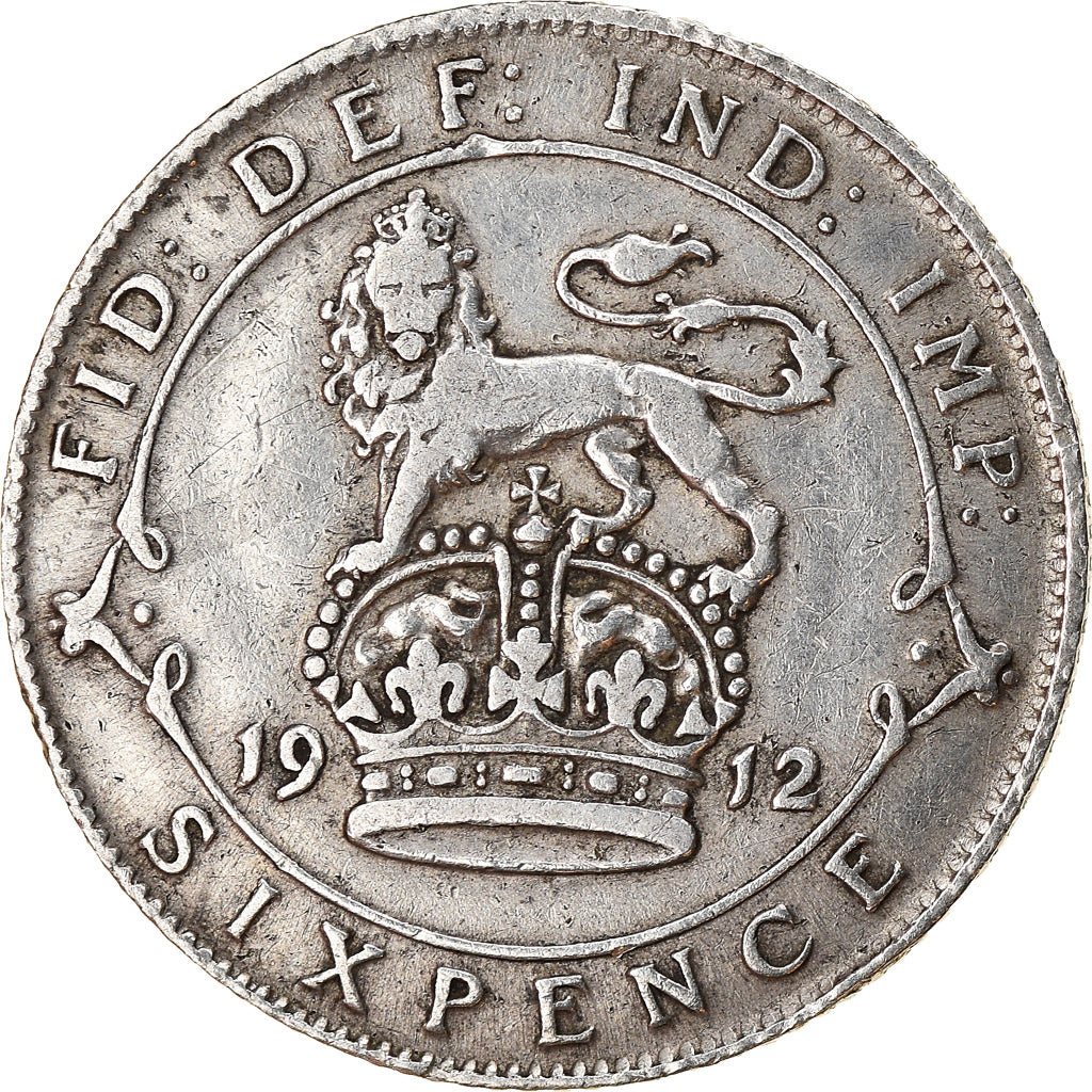 Coin, Great Britain, George V, 6 Pence, 1912, VF(30-35), Silver, KM:815