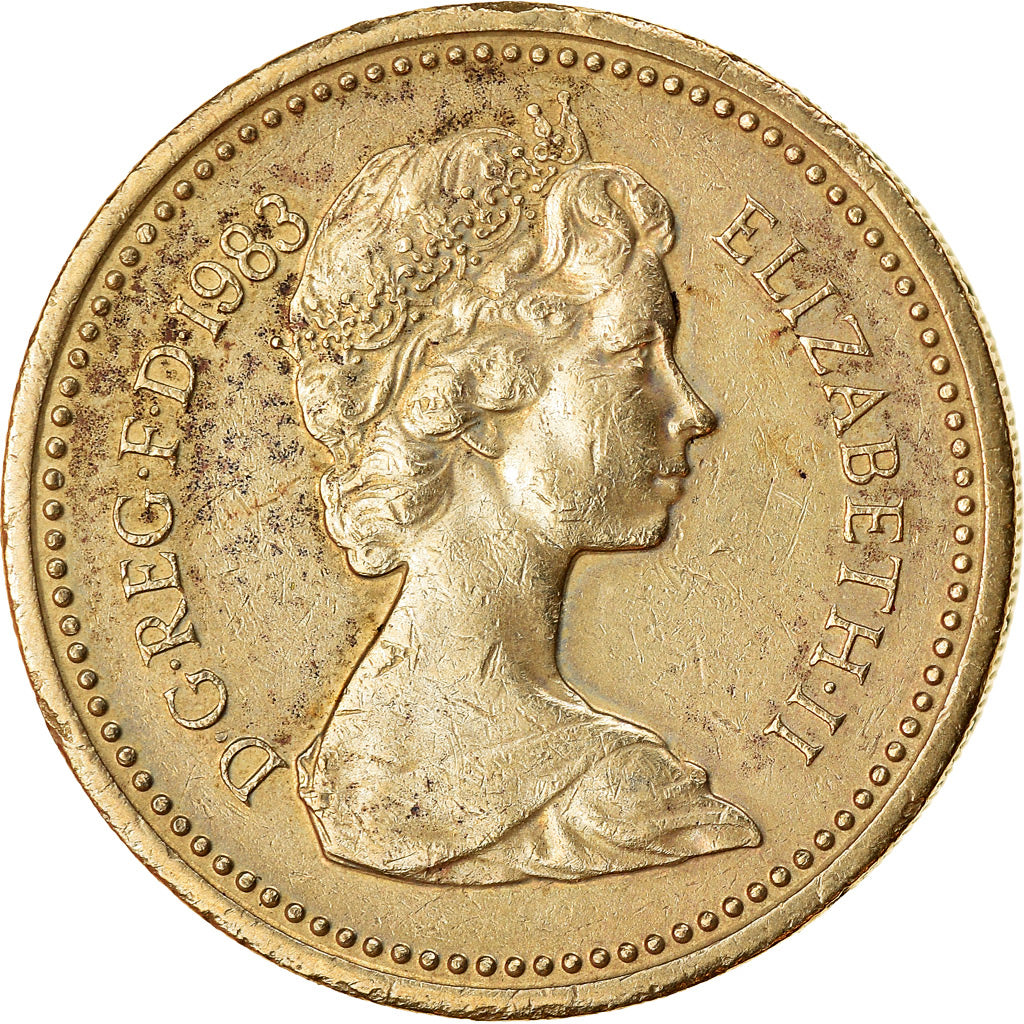 Coin, Great Britain, Elizabeth II, Pound, 1983, AU(50-53), Nickel-brass, KM:933