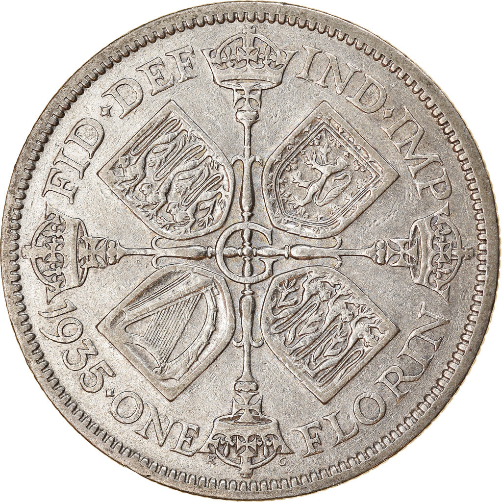 Coin, Great Britain, George V, Florin, Two Shillings, 1935, VF(30-35), Silver