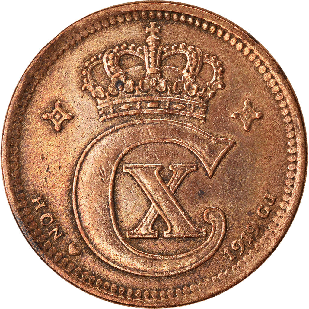 Münze, Dänemark, Christian X, 5 Öre, 1919, Copenhagen, SS, Bronze, KM:814.2