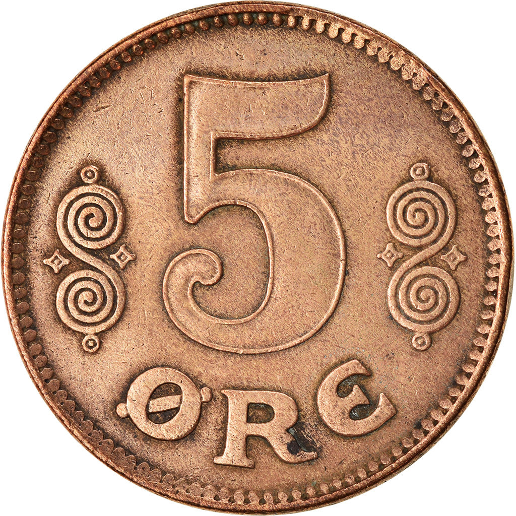 Münze, Dänemark, Christian X, 5 Öre, 1919, Copenhagen, SS, Bronze, KM:814.2