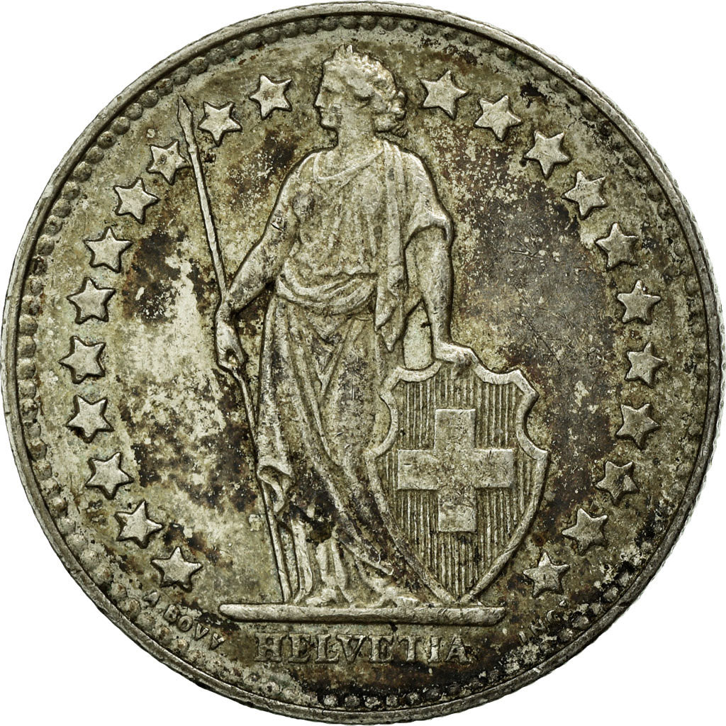 Coin, Switzerland, 1/2 Franc, 1945, Bern, AU(50-53), Silver, KM:23