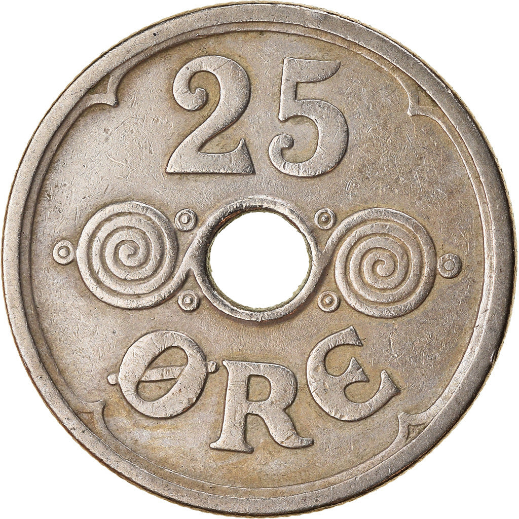 Coin, Denmark, Christian X, 25 Öre, 1930, Copenhagen, EF(40-45), Copper-nickel