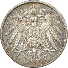 GERMANY - EMPIRE, Wilhelm II, Mark, 1915, Stuttgart, AU(50-53), Silver, KM:14