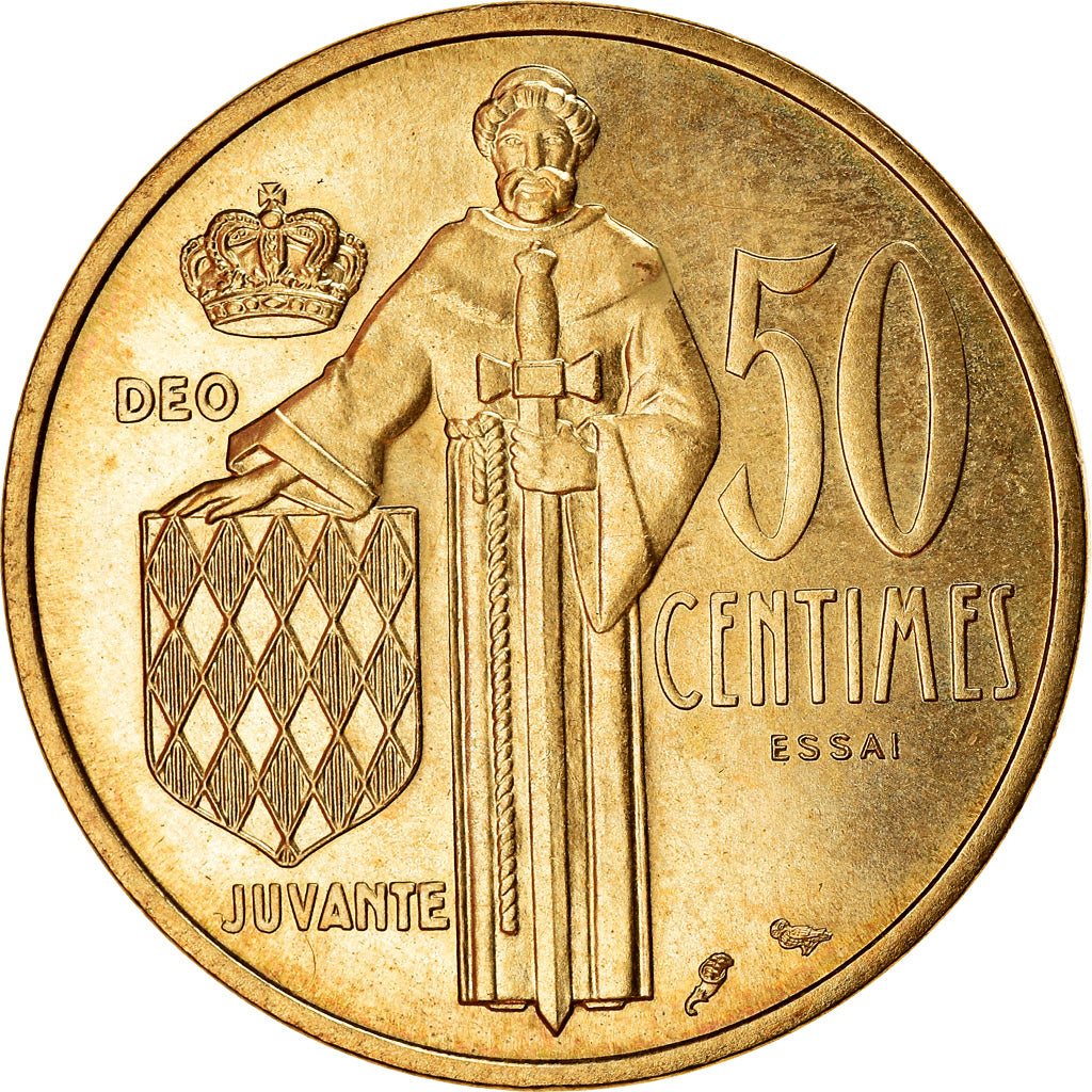 Coin, Monaco, Rainier III, 50 Centimes, 1962, ESSAI, MS(65-70), Cupro-Aluminium