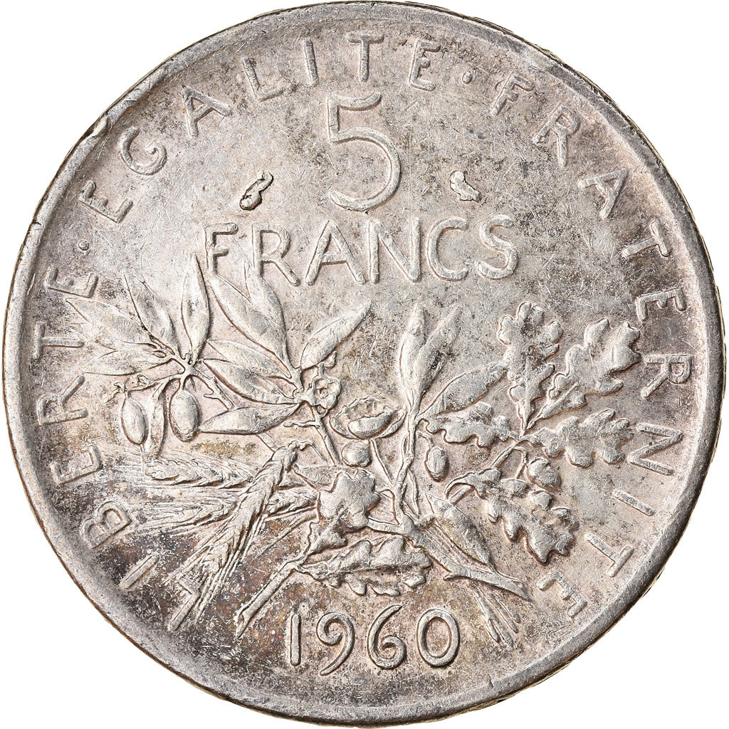 Monnaie, France, Semeuse, 5 Francs, 1960, TTB+, Argent, Gadoury:770, KM:926