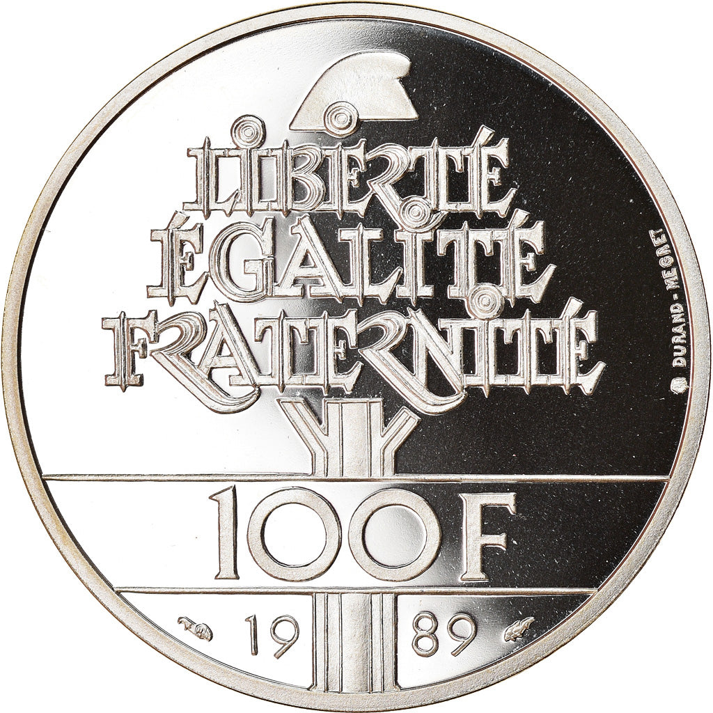 Coin, France, Droits de l'Homme, 100 Francs, 1989, BE, MS(65-70), Silver