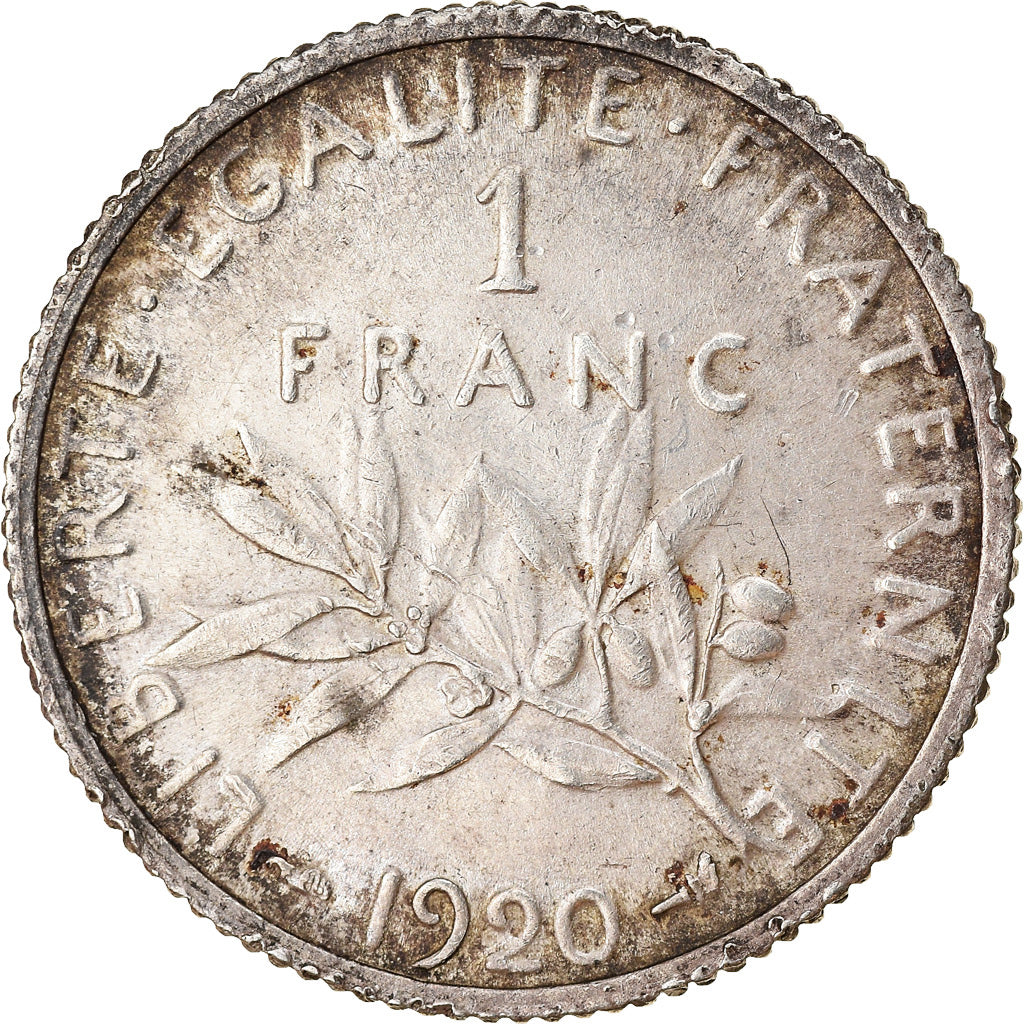 Moneta, Francia, Semeuse, Franc, 1920, Paris, BB, Argento, KM:844.1, Gadoury:467