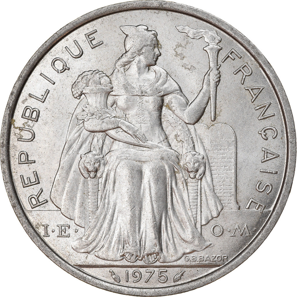 Monnaie, French Polynesia, 5 Francs, 1975, Paris, TTB+, Aluminium, KM:12