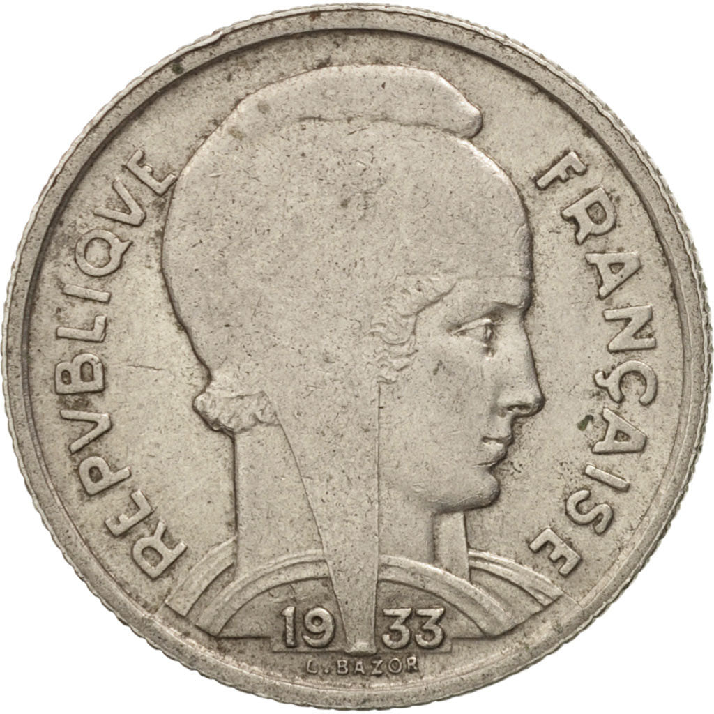 France, Bazor, 5 Francs, 1933, Paris, VF(30-35), Nickel, KM:887, Gadoury:753
