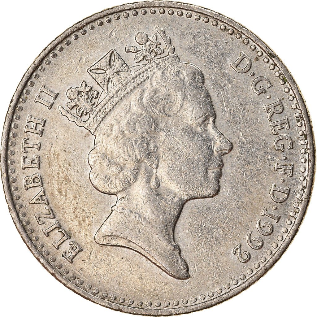 Moneta, Gran Bretagna, Elizabeth II, 10 Pence, 1992, MB+, Rame-nichel, KM:938