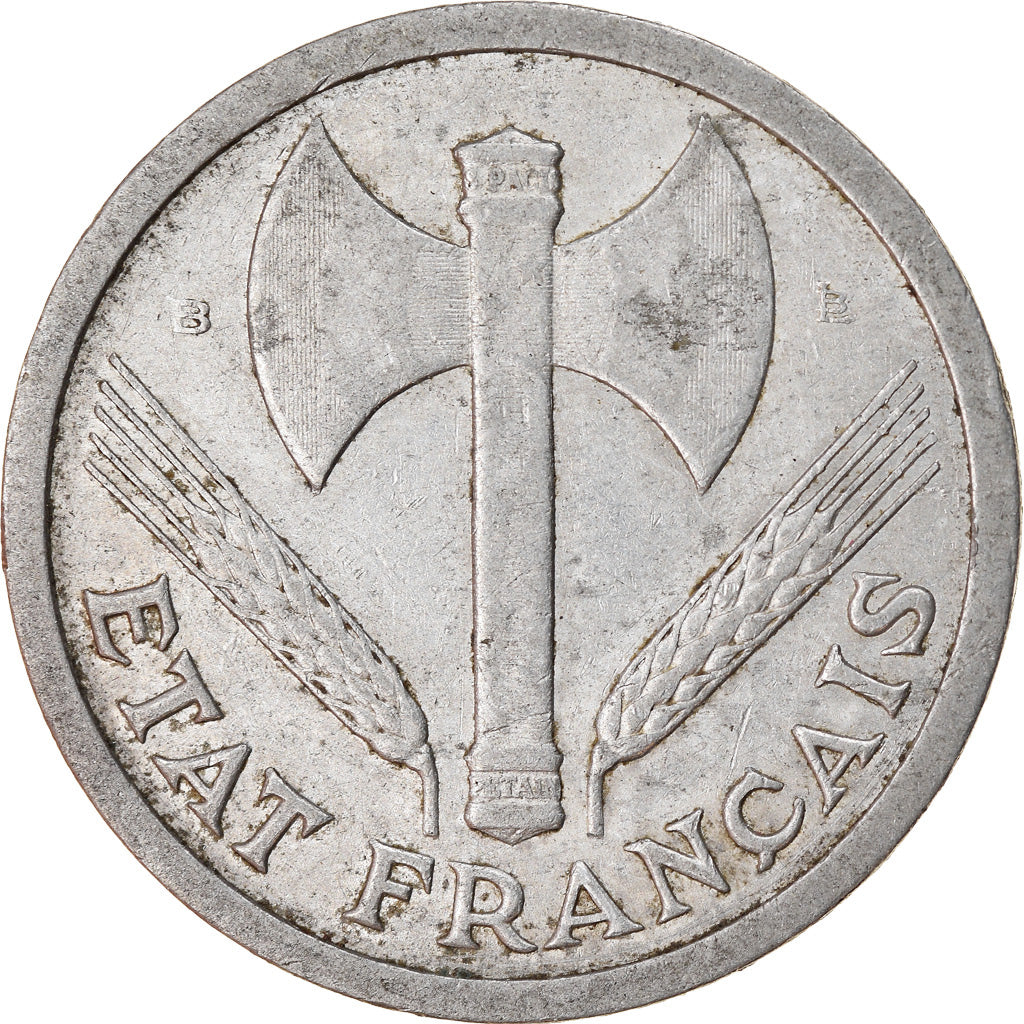 Moneta, Francia, Bazor, 2 Francs, 1944, Beaumont - Le Roger, BB, Alluminio
